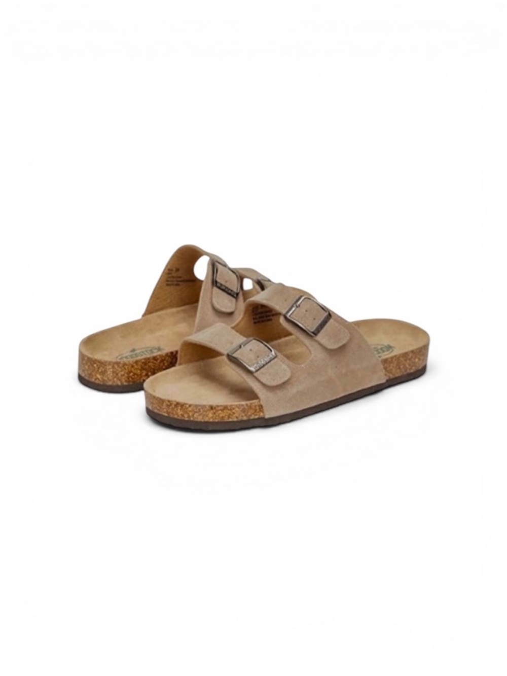 NEW Woodstock Tan Suede Leather
Cork Footbed Boys Sandals Sz 6 Adjustable Buckle